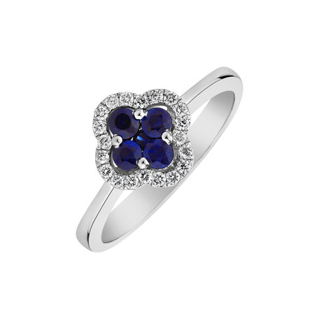 Diamond ring with Sapphire Saphire Gothic