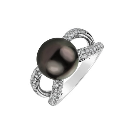 Diamond ring with Pearl Oceanela
