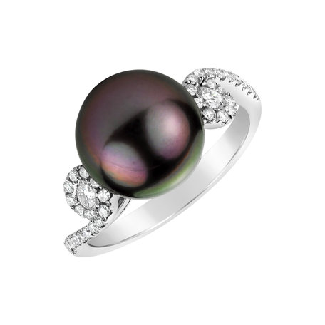 Diamond ring with Pearl Exotic Poetry