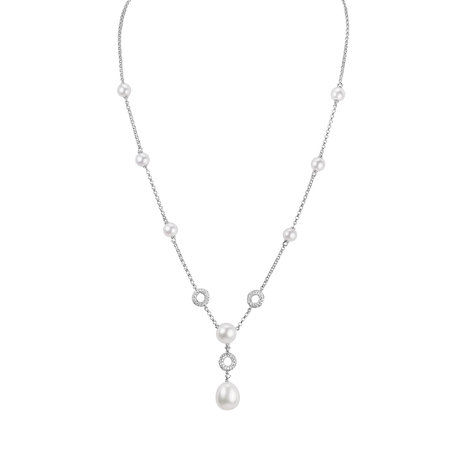 Diamond necklace with Pearl Leowel