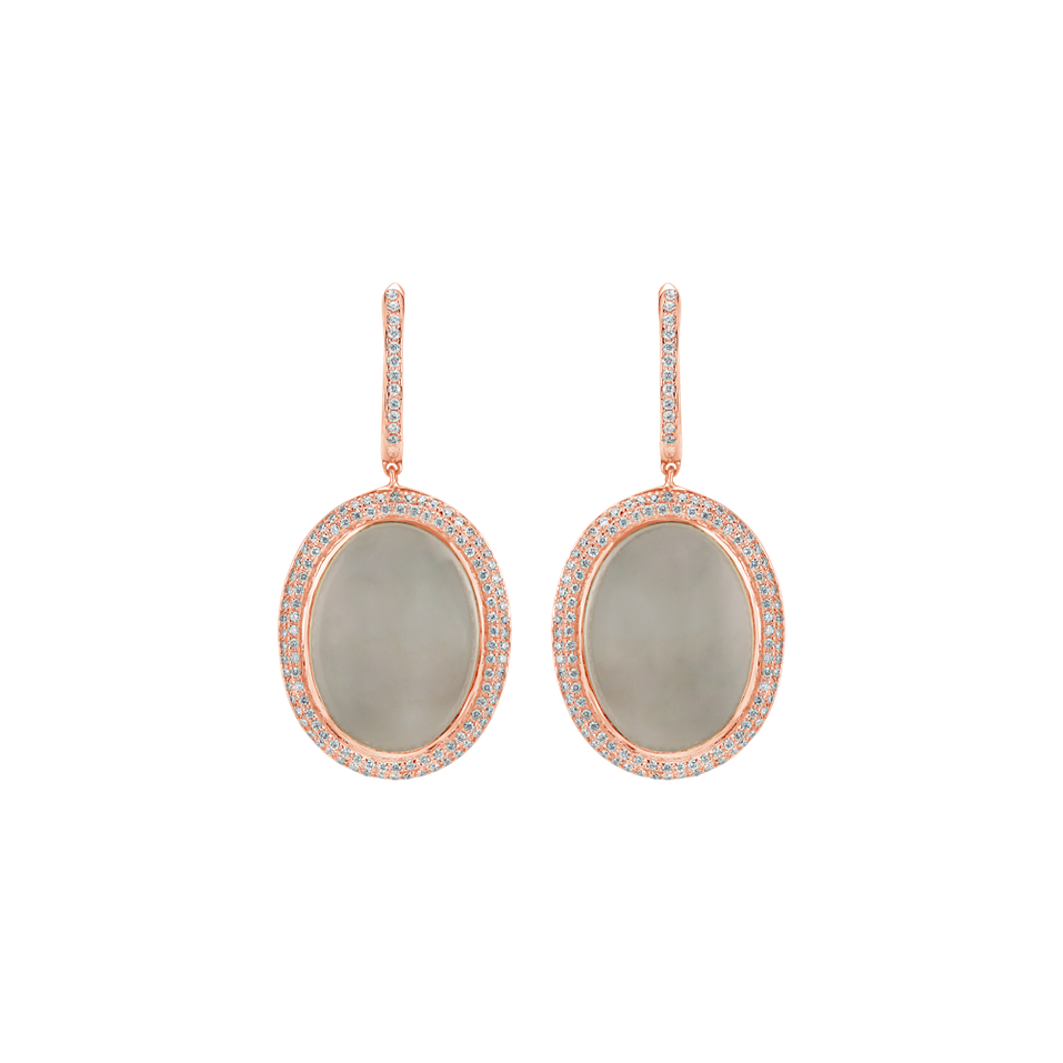Diamond earrings with Moonstone Baroque Romance