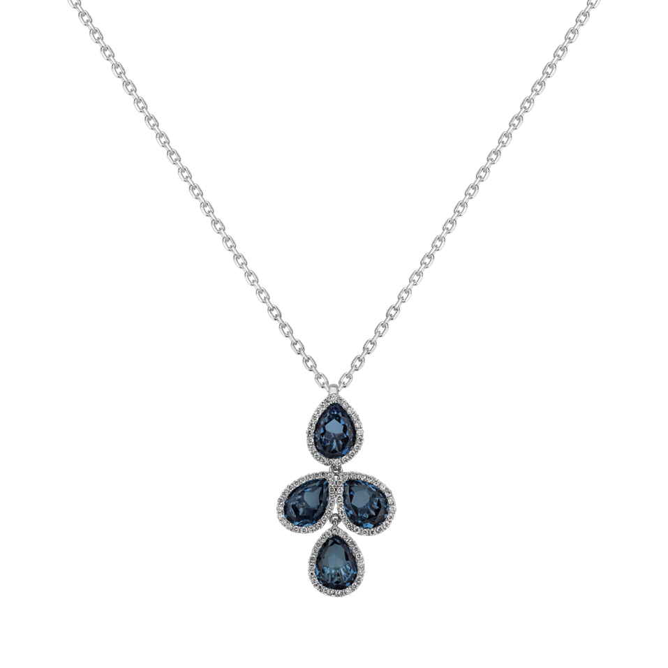 Diamond pendant with necklace and Topaz Mystic Rhapsody