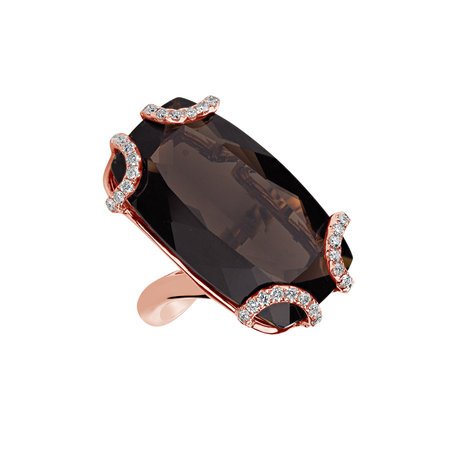 Diamond ring with Quartz Coyote