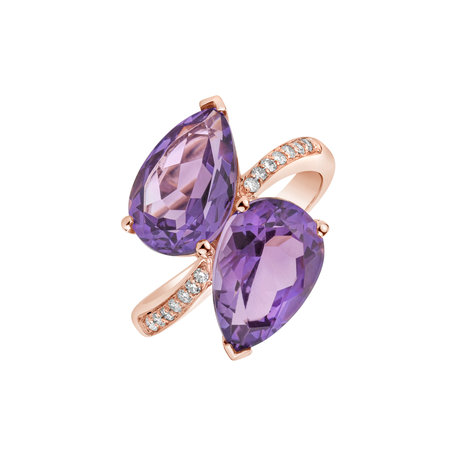 Diamond rings with Amethyst Tempting Lure