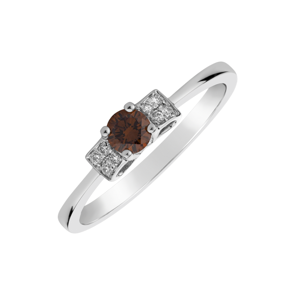 Ring with orange diamonds and white diamonds Precision Love