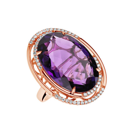 Diamond rings with Amethyst Chay