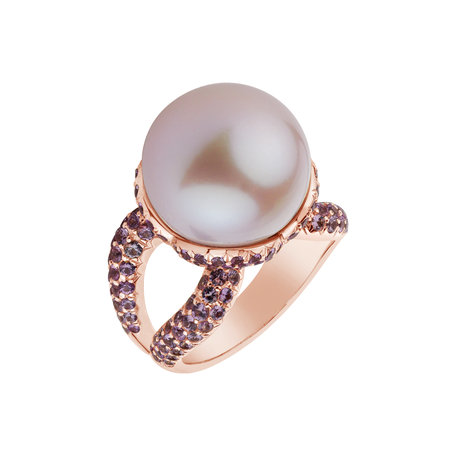 Ring with Pearl and Sapphire Queen of Atlantic
