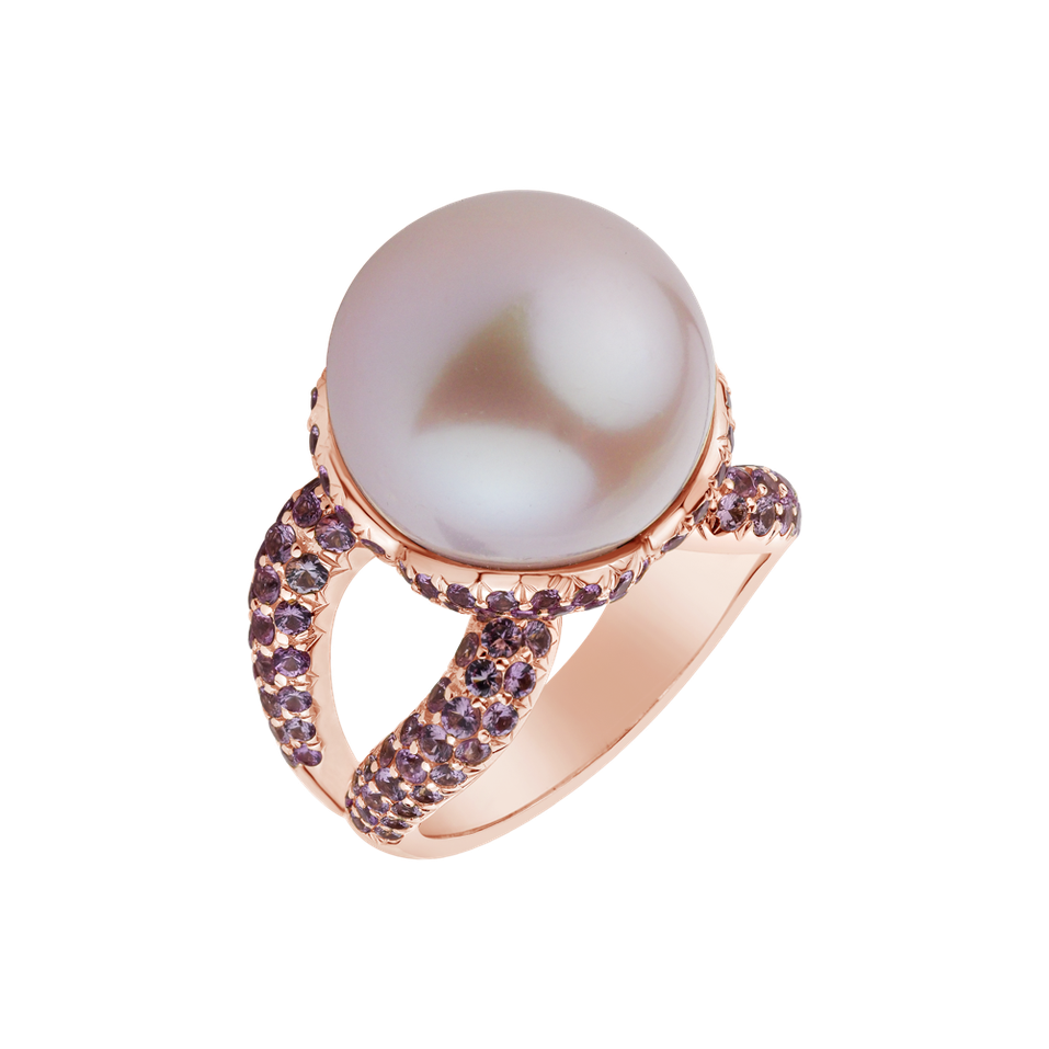 Ring with Pearl and Sapphire Queen of Atlantic