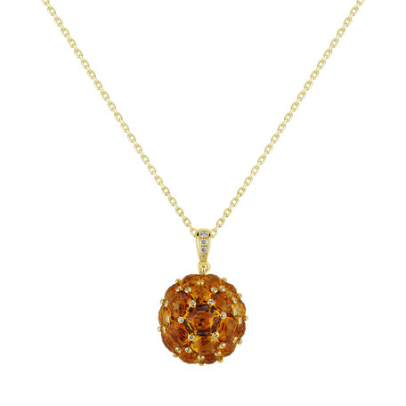 Diamond pendant with Citrine Basilia