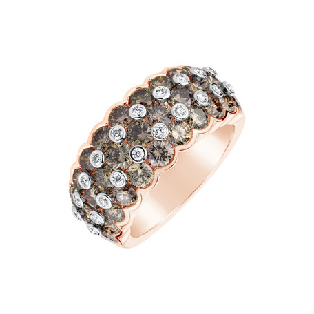 Ring with brown and white diamonds Posh Haeven