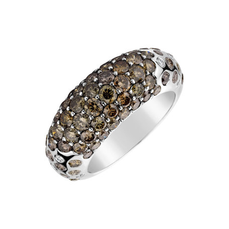 Ring with brown and white diamonds Glamour Stars