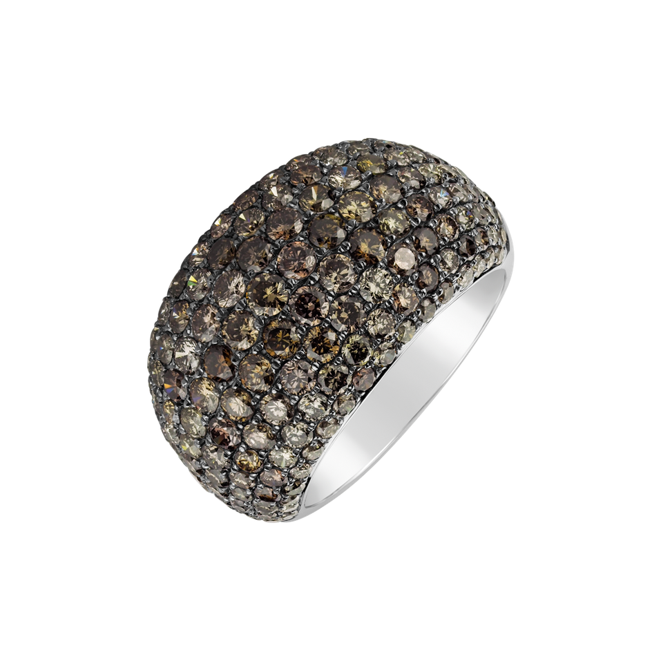 Ring with brown diamonds Treasure of Galaxy