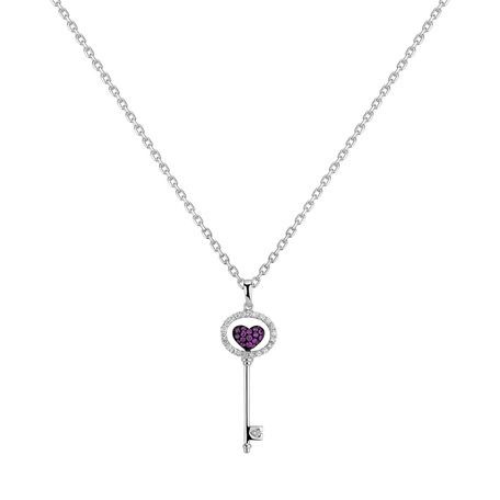 Diamond pendant with Sapphire Key to Hearth