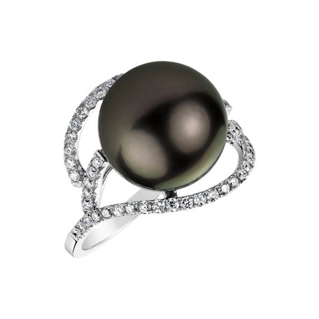 Diamond ring with Pearl Ocean Passion