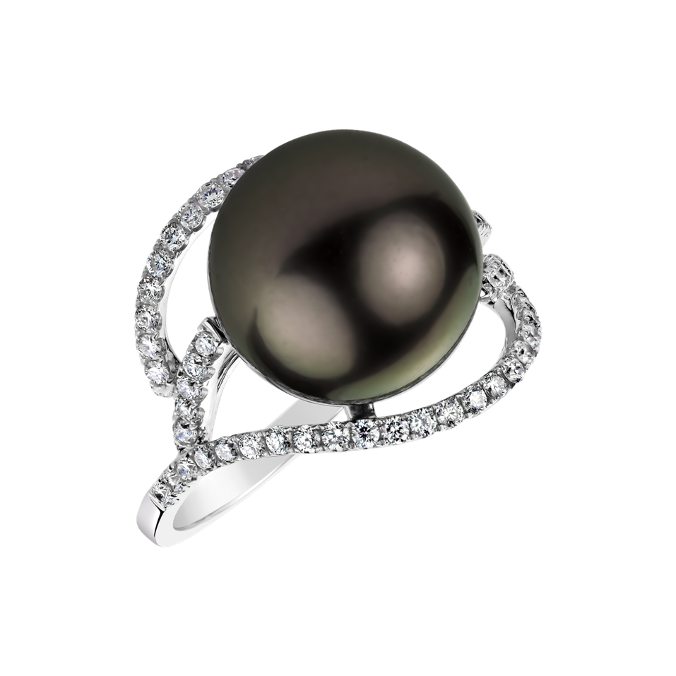 Diamond ring with Pearl Ocean Passion