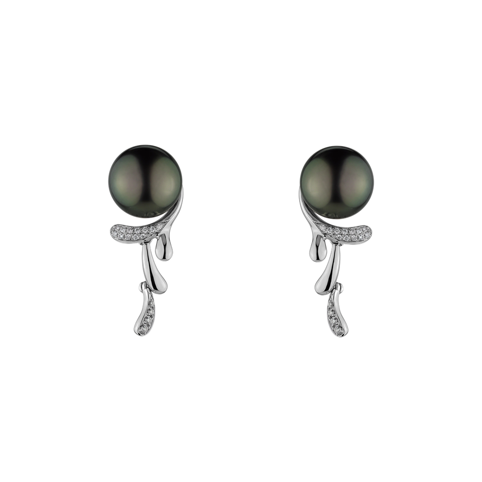 Diamond earrings with Pearl Eligio