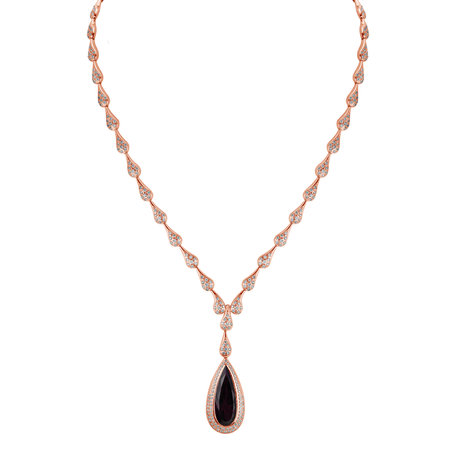 Diamond necklace with Rhodolite Dark Eminence