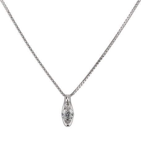 Diamond pendant with necklace Gaetana