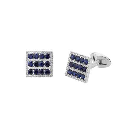 Diamond Cufflinks with Sapphire Lavish Additions