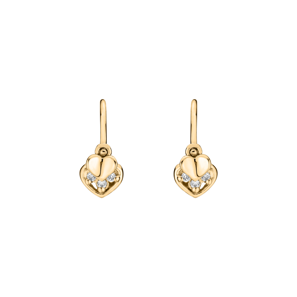 Children's diamond earrings Elegance Hearts