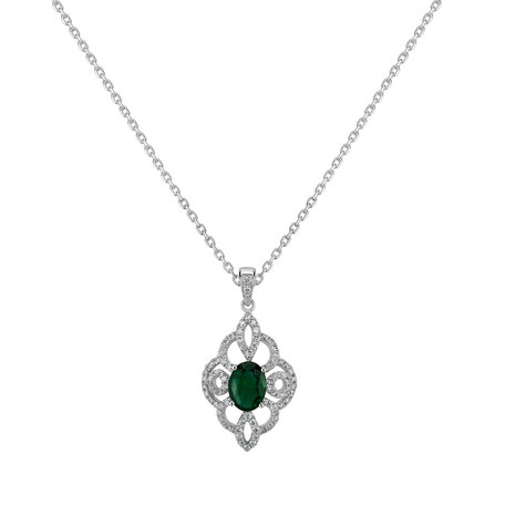 Diamond pendant with Emerald The Center of Temptation