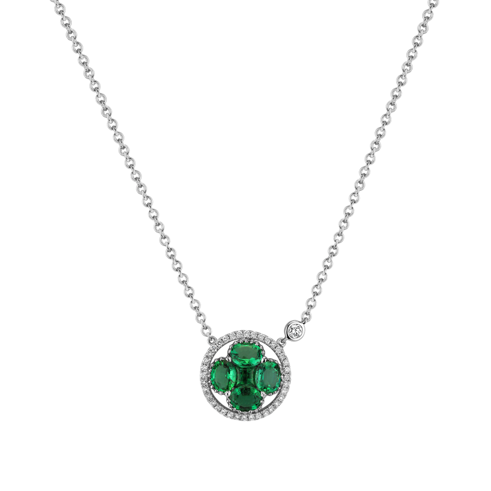 Diamond necklace with Emerald Lavish Admiration