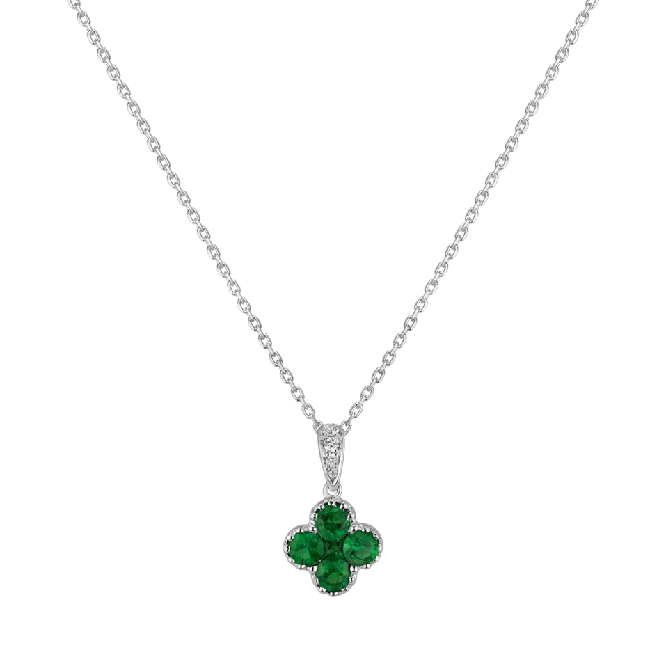 Diamond pendant with Emerald Mystic Relic