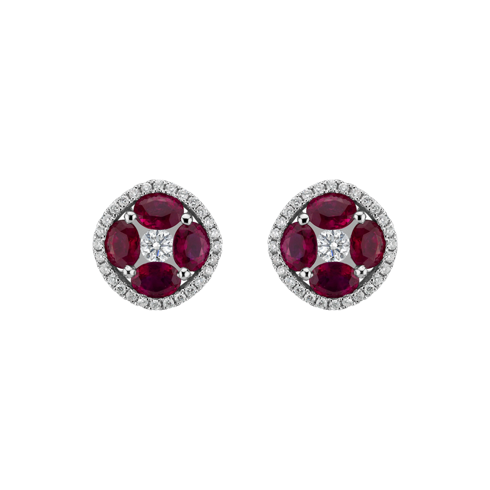 Diamond earrings and Ruby Red Queen