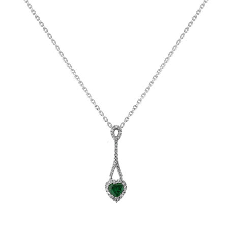 Diamond pendant with Emerald Archaic