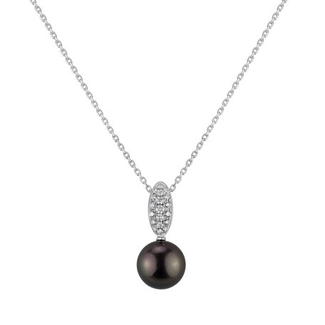 Diamond pendant with Pearl Pherephis