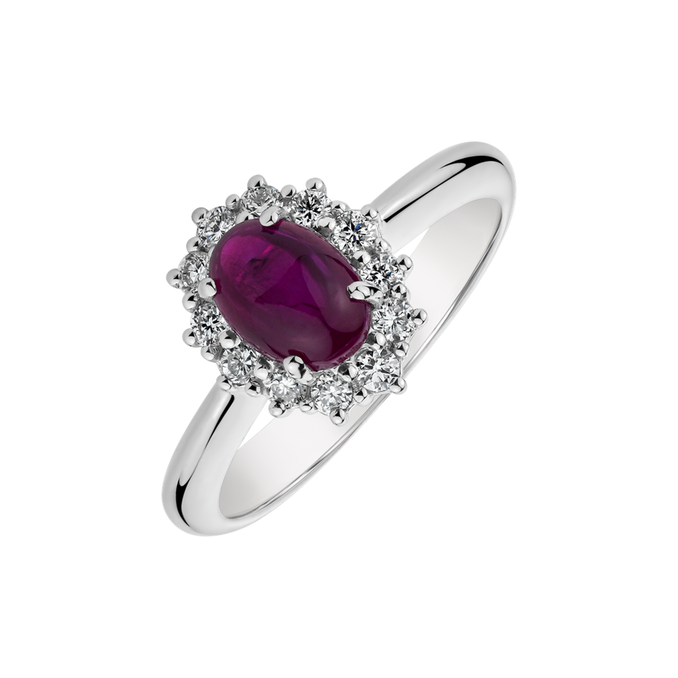 Diamond ring with Ruby Kennerh