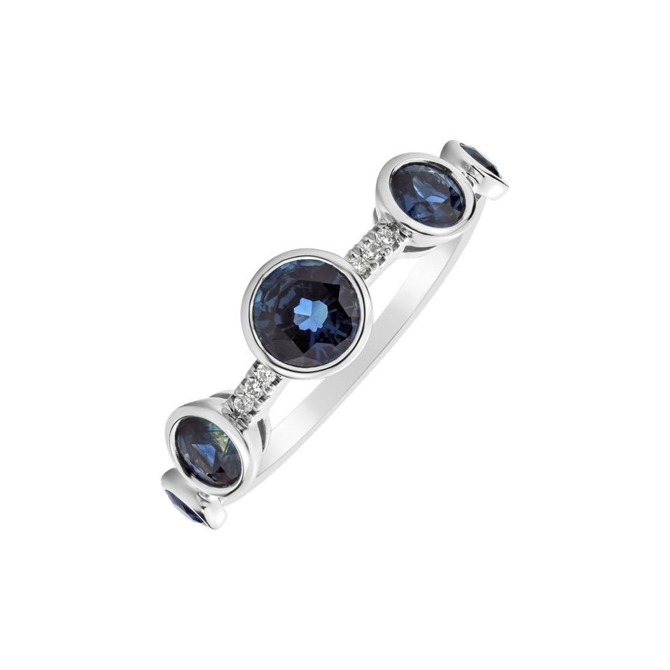 Diamond ring with Sapphire Galaxy of Passion