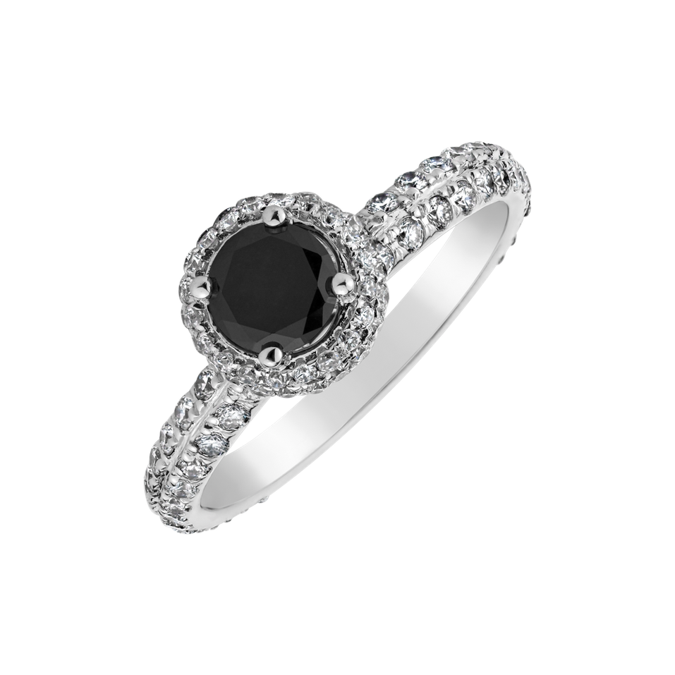 Ring with black and white diamonds Ricarda