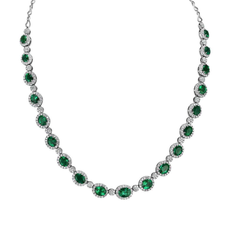 Diamond necklace with Emerald Imposant Constellation