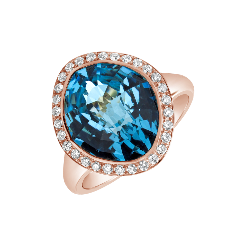 Diamond ring with Topaz Meadow