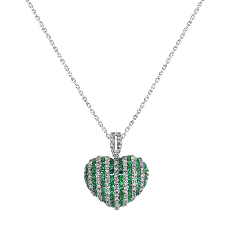 Diamond pendant with Emerald Love Passion