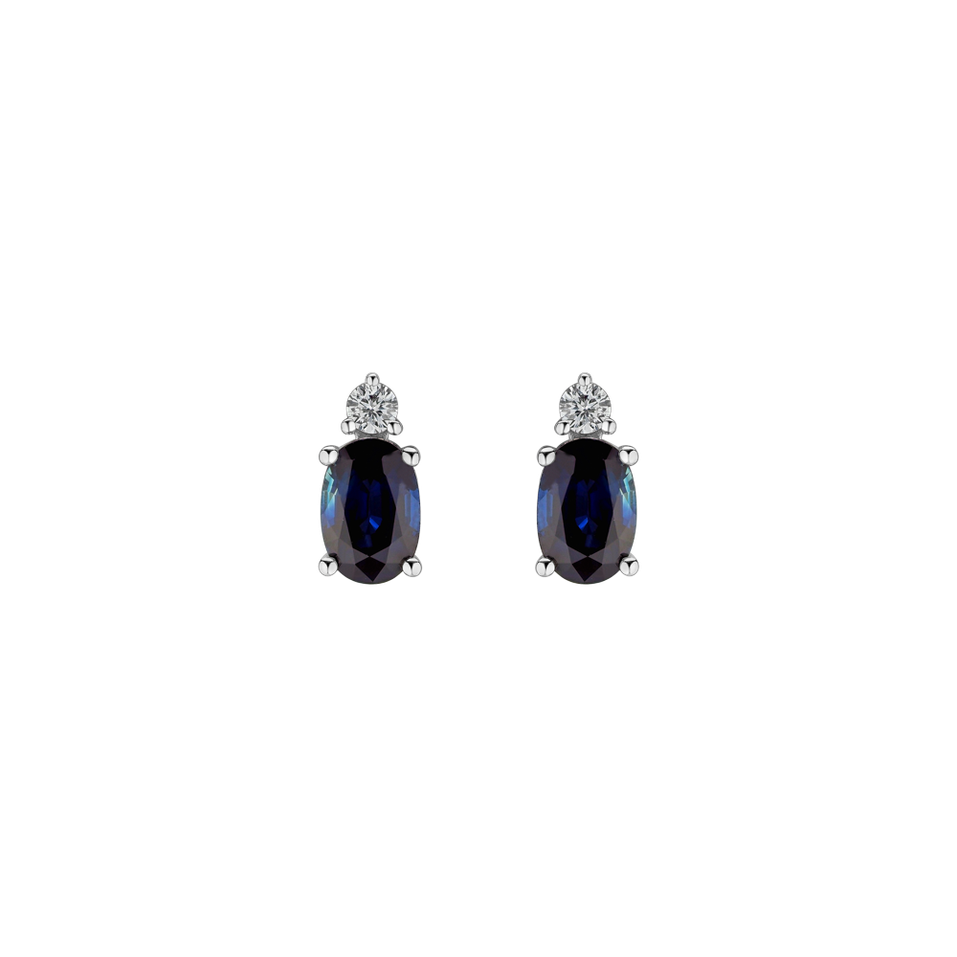Diamond earrings with Sapphire Fancy Planet