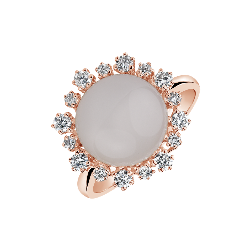 Ring with Moonstone and diamonds Moon Bloom