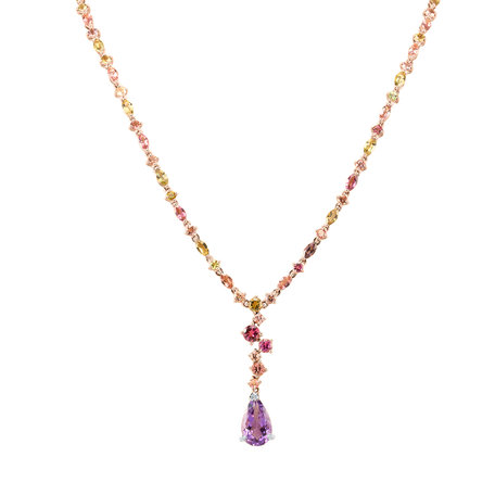 Diamond necklace with Tourmalíne and Amethyst Caesarean Signature