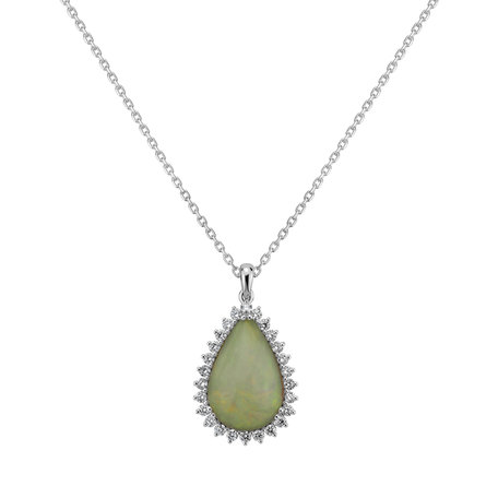 Diamond pendant with Opal Royal Pear