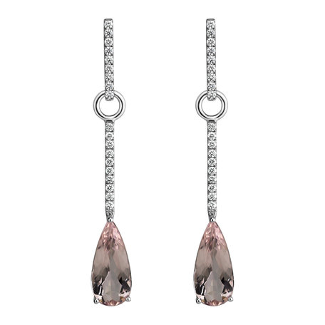 Diamond earrings with Morganite Charming Galaxy