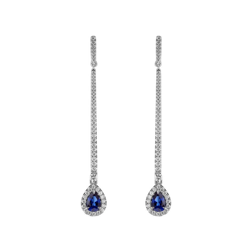 Diamond earrings with Sapphire Royal Blood