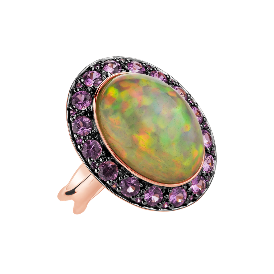 Ring with Opal and Sapphire Queen Rosemary