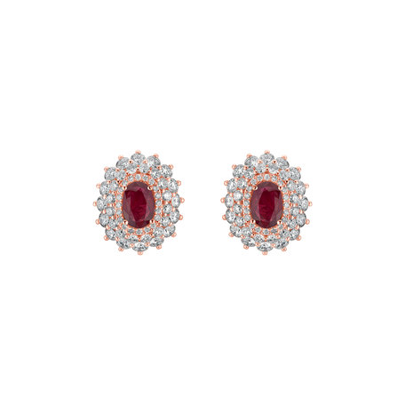 Diamond earrings with Ruby Royal Radiance