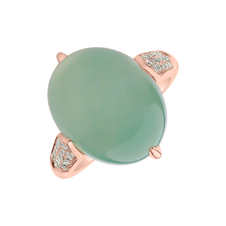 Diamond ring with Chalcedony Drop Blossom
