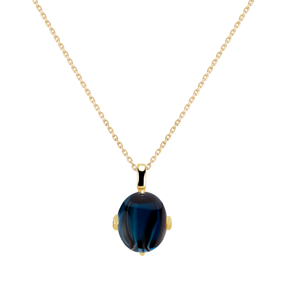 Diamond pendant with Topaz Drop Blossom