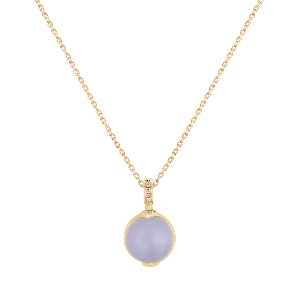 Diamond pendant with Chalcedony Fairy Blossom