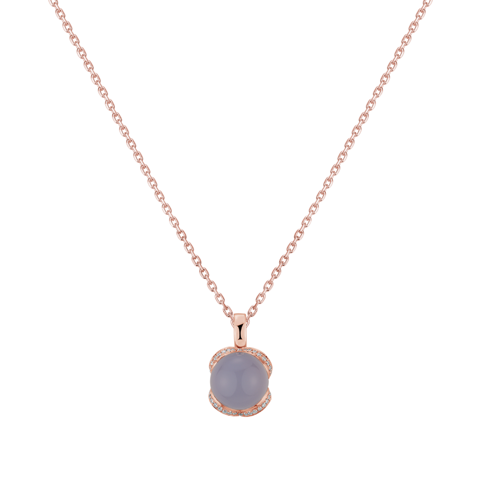 Diamond pendant with Chalcedony Royal Drop
