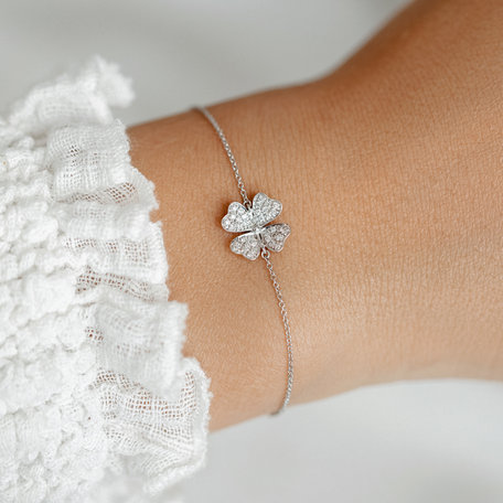 Diamond bracelet Four Leaf Clover