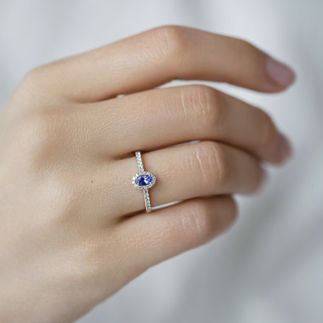 Diamond ring with Tanzanite Princess Desperation